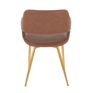 Juego de 2 Sillas de Comedor/Accesorio Margarite, Metal Dorado y Cuero Sintético Marrón, Diseño Contemporáneo y Elegante - Product Image 5