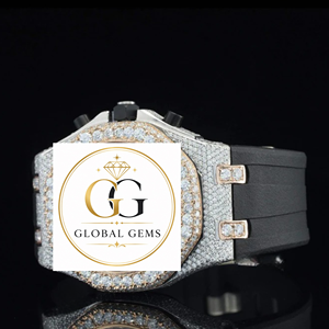 Good Quality Hip Hop Jewelry Moissanite Diamond White Yellow Dial Watch Stainless Steel Band Glass Available at Export Price - Product Image 4