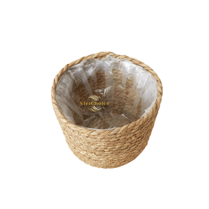 Pot de fleurs en jacinthe d'eau tressé à la main, pot de culture en fibre naturelle durable, vente en gros - Product Image 1