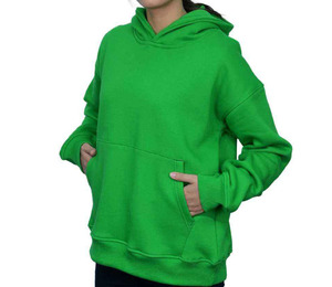 Sudadera con Capucha para Mujer al por Mayor, de Algodón y Poliéster Grueso, Color Verde, Fabricante OEM ODM, Logotipo Personalizado - Product Image 2