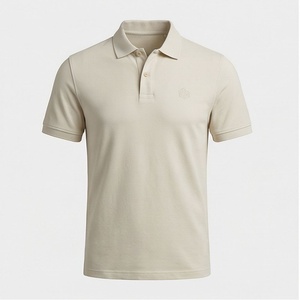 Chemise décontractée pour homme en piqué 100 % polyester bleu marine à manches courtes, respirante, infroissable, coupe classique, design tricoté uni - Product Image 1