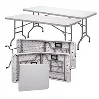 Table pliante portable en plastique robuste de 6 pieds pour événements et traiteurs, idéale pour l'intérieur et l'extérieur, prix usine en gros