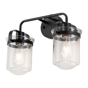 Lámpara de Interior Industrial Moderna, Juego de 2 Piezas, Portalámparas E26, Aplique de Pared con Pantalla de Vidrio Transparente, Latón, LED, Bombilla No Incluida, No se Puede Enviar - Product Image 1