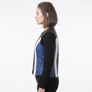 Chaleco de Cuero Ajustado para Mujer, Chaleco de Cuero con Botones, Chaleco sin Mangas para Mujer, Chaleco de Cuero con Bolsillos Laterales para Chicas - Product Image 3