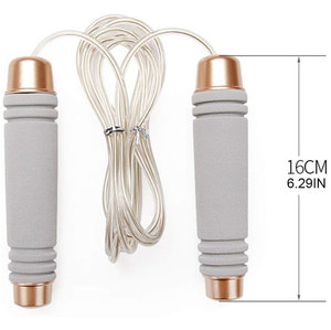 Adjustable Steel Wire Jump <b>Rope</b> with EVA Foam Handle Bearing Skip <b>Rope</b> for Home <b>Exercise</b> 16cm Length Handle Unisex Gym Use <b>Rope</b> - Product Image 1