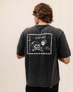 Camiseta de Punto Negra Lavada para Hombre, Calidad Premium, Corte Regular, Cuello Redondo, Estilo Urbano Ecológico, Hecha en Pakistán - Product Image 4