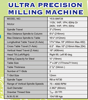 Machine de fraisage et de perçage verticale de précision ultra-élevée 220V/380V, broche conique NT30, capacité moyenne, modèle BM-740, garantie 1 an