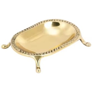 Handcrafted Solid Brass Oval <b>Soap</b> Dish Gold Finish Premium Metal Bathroom <b>Soap</b> <b>Holder</b> Moroccan Style Luxury Bath Accessory - Product Image 1