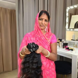 100% Virgin Cambodian Temple Hair <b>Extensions</b> <b>Cheap</b> Cuticle Aligned Wavy Bundles with Double Weft Deep Wave Machine Human Hair - Product Image 2