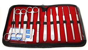 Kit de dissection avancé pour étudiants en médecine et en biologie, 22 pièces, avec manche de scalpel, 11 lames, étui, laboratoire vétérinaire B - Product Image 6