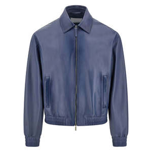 Nouvelle veste en cuir d'hiver pour homme, écologique, coupe-vent, logo personnalisé sur le devant, fermeture éclair, imperméable, respirante - Product Image 3