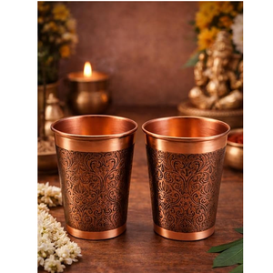 Pure <b>Copper</b> Hammered Tumbler for Ayurvedic Health Benefits Handcrafted Modern Eco-Friendly <b>Screw</b>-On Cap Home Hotel - Product Image 1