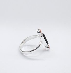Natural Green Tourmaline and Carnelian Gemstone <b>Ring</b> in <b>925</b> Sterling <b>Silver</b> Handmade Fine Jewelry for Women - Product Image 3