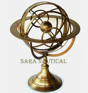 Esfera Armilar de Latón Giratoria, Modelo Astronómico Educativo, Globo Decorativo, Diseño Art Deco Hecho a Mano, Estilo Antiguo/Vintage - Product Image 2