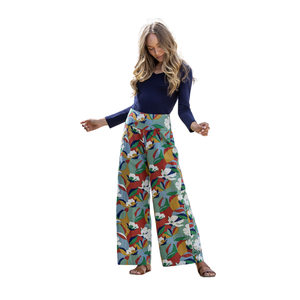 Pantalon décontracté imprimé pour femme avec taille élastique et coupe confortable pour tous les jours - Product Image 2