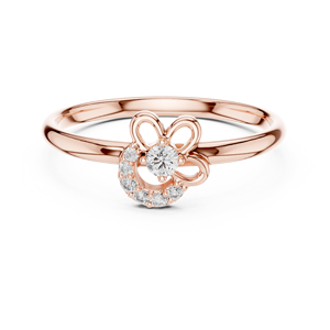Anillo Floral con Diamantes CVD Cultivados en Laboratorio, Certificados por IGI, en Oro Rosa de 18K, Oro Amarillo, Oro Blanco y Platino, Personalizable, de Moda - Product Image 1