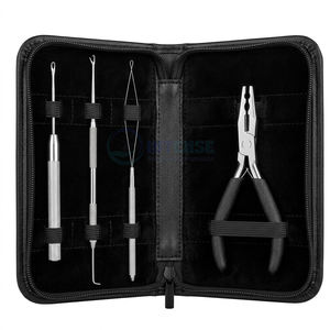 Hair Extension Installation Tool Kit Professional Beading Tool <b>Set</b> with Loop Needle Puller Hook <b>Pliers</b> Micro Tip Hair Extensions - Product Image 1