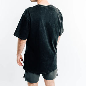 Camiseta de Jersey Oversize para Hombre con Lavado Ácido, 100% Algodón, Estilo Urbano, Logotipo Personalizado, Cuello Redondo, Diseño Liso, Venta al por Mayor - Product Image 2