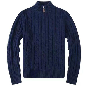 Cardigan en laine torsadée pour homme, manches longues, couleur unie, col rabattu, pull d'hiver, anti-boulochage, matière épaisse - Product Image 4