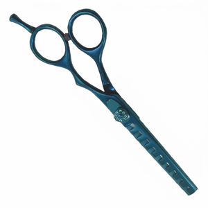 Professional Blue Thinning Hair Scissors Straight Cuticle Facing Barber Salon <b>Shears</b> Stainless Steel Cutting Tool - Product Image 3