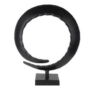 Abstract Metal Sculpture Circular Modern Artistic Tabletop Decor Handmade Single Piece Design for Living Room - Product Image 4