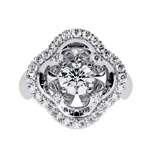 Igi แหวนเพชร18K ลายดอกไม้หรูหราได้รับการรับรองจากร้าน IGI เครื่องประดับลายดอกไม้สำหรับผู้หญิง - Product Image 3