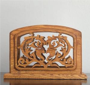 Porte-serviettes en bois, petite taille, forme cintrée, artisanal, en bois de manguier, décoration rustique pour table de cuisine, support à serviettes - Product Image 4
