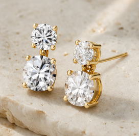 New Best <b>Top</b> Selling Women's Luxury Natural Diamond <b>Earrings</b> Gold Plated Customizable High Grade Bulk Engagement Gift Wedding - Product Image 2