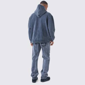 Sudaderas con Capucha Vintage 2025 para Hombre, 100% Algodón, Lavado Ácido, Cierre Completo, Estampado en Varios Colores, Tallas hasta 6XL para Invierno - Product Image 4