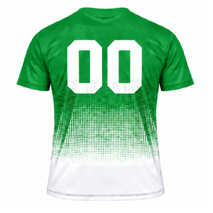 Emerald Green and <b>White</b> Gradient Sublimation <b>T</b> <b>Shirt</b> Men Short Sleeve Crew Neck Custom Printed Sports Training Performance - Product Image 2