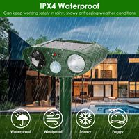 Répulsif Solaire Ultrasonique pour Animaux avec Capteur de Mouvement PIR, Étanche IPX4, Contrôle des Aboiements pour Ferme, Jardin, Cour, Allée, Raccoon