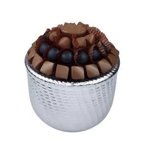 Bol à chocolat rond élégant en métal doré, présentoir moderne pour desserts, bonbons et sucreries en acier inoxydable pour événements de restauration - Product Image 4