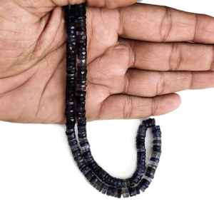 Perles de pierre précieuse naturelle de labradorite, facettées, en forme de pneu, pierres lâches pour la fabrication de bijoux, brin de plusieurs pouces, haute qualité - Product Image 2