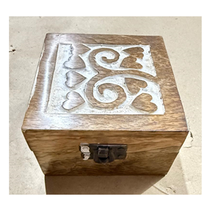 Boîte de rangement rectangulaire en bois de manguier de qualité supérieure, fabriquée en Inde, largement utilisée pour la maison et la cuisine, boîte cadeau écologique en bois sculpté - Product Image 1