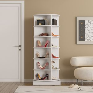 Scarpiera Girevole Moderna a 360° a 6 Livelli per Risparmiare Spazio in Casa, Camera da Letto, Appartamento, Armadio - Durevole Alluminio e Plastica - Product Image 6