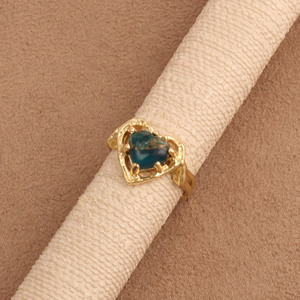 Apatite Mohave <b>Turquoise</b> Heart Shape 18K Gold Plated <b>Ring</b> , Jewelry For Women Gift For Her - Product Image 4