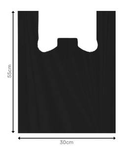 Las bolsas de compras negras LOCO Fit de 25x43 cm son una solución práctica y duradera para almacenar alimentos, frutas y otras necesidades. - Product Image 1