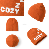 Bonnet en tricot douillet Zzz unisexe pour adulte, style décontracté d'hiver, gris, mélange de laine, style urbain, plage, logo personnalisé, ajustable