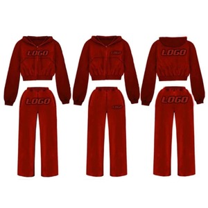 Ensemble de survêtement 2 pièces pour femme, tendance, en molleton French Terry, avec sweat-shirt zippé et pantalon de jogging, personnalisable, effet délavé à l'acide - Product Image 6