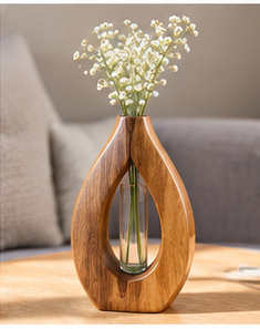 Modern Wooden Floor Vase Tabletop Decorative Home <b>Decor</b> for Living <b>Room</b> - Product Image 1