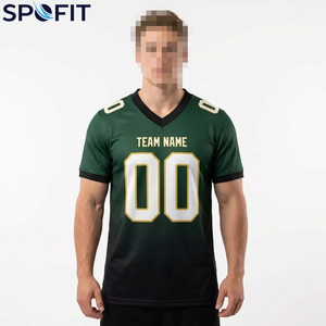 Maillot de football américain personnalisé à manches courtes, respirant, grande taille, antibactérien, en polyester, cousu, pour l'entraînement d'équipe - Product Image 2