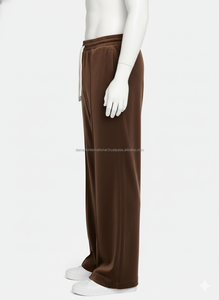 กางเกงเอวสูงสำหรับผู้ชายกางเกงวินเทจแบบเป็นทางการผ้าโพลีเอสเตอร์ระบายอากาศด้านหน้าแบนมีซิปโลโก้ออกแบบได้ตามต้องการ - Product Image 2