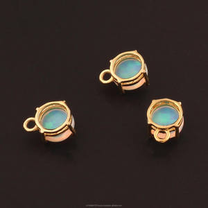 จี้โอปอลเอธิโอเปียแท้คุณภาพสูงทรงกลมประดับทอง สำหรับทำเครื่องประดับแฮนด์เมด - Product Image 3