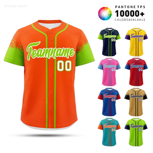 Camiseta de Béisbol Unisex para Hombre, Manga Corta, Talla Grande, Personalizada, Sublimada, Transpirable, de Secado Rápido, Antibacteriana - Product Image 4