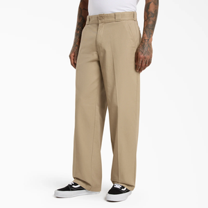 <b>Men's</b> <b>Khaki</b> Straight Casual <b>Pants</b> Flat Front Trousers - Product Image 4