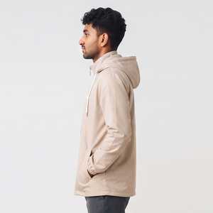 Veste coupe-vent légère pour homme avec capuche, logo personnalisé imprimé, 100% nylon, veste de pluie pour homme, randonnée, camping, coupe-vent à capuche - Product Image 3