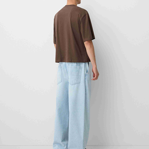 Camiseta Extra Grande de Cuello Redondo y Hombros Caídos, Antiarrugas, de Algodón, Corte Cuadrado para Hombre, a Precio Accesible - Product Image 2