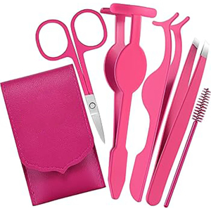 Hasni Surgical CE Certified Eyelash Applicator <b>Tool</b> Set Stainless Steel Eyelash Extension Tweezer Scissors Brush Reusable <b>Tool</b> - Product Image 6