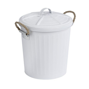 Poubelle artisanale de style nouveau, poubelle pour tous les déchets d'intérieur, forme ronde, poubelle en métal galvanisé de haute qualité - Product Image 3
