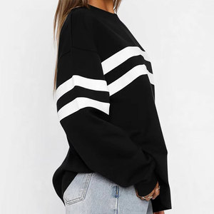 Sweat-shirt à épaules tombantes pour femme, best-seller de l'hiver, 100% coton, écologique, léger, col rond, impression de logo personnalisée, service OEM - Product Image 2